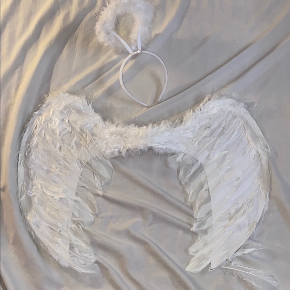 Angel wings and Halo Halloween costume